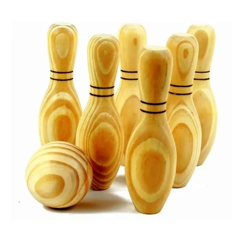 jogo de boliche de madeira newart