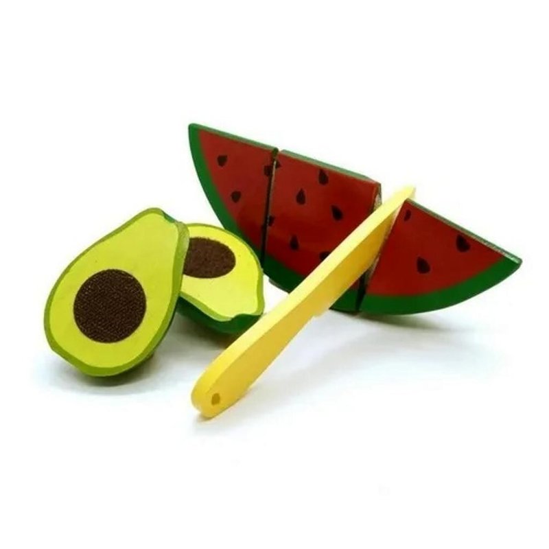 colecao comidinhas kit frutas melancia e abacate com corte