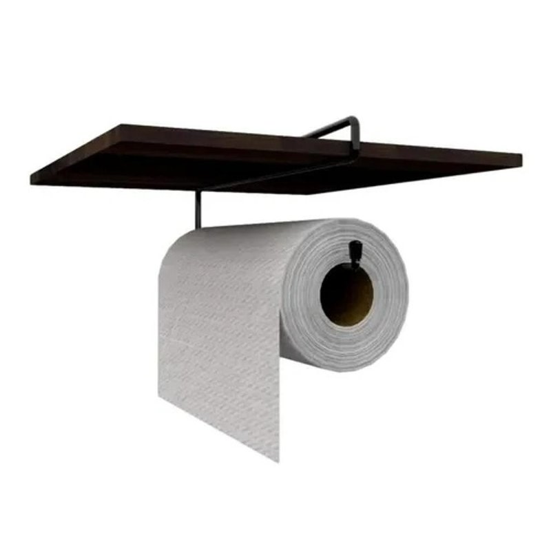 suporte suspenso para papel toalha em aco carbono preto