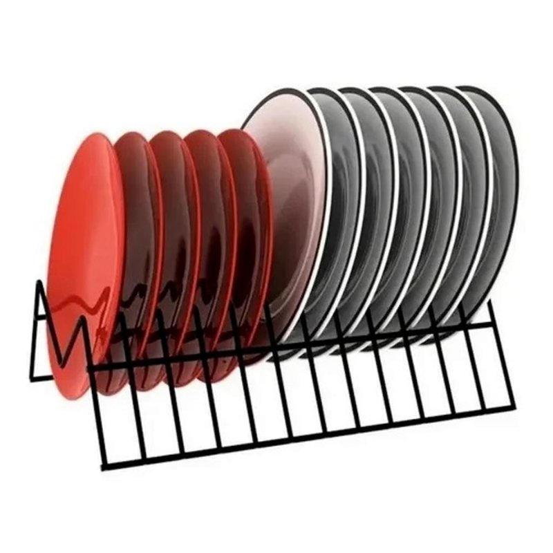 suporte escorredor para pratos vertical elegance preto luxo