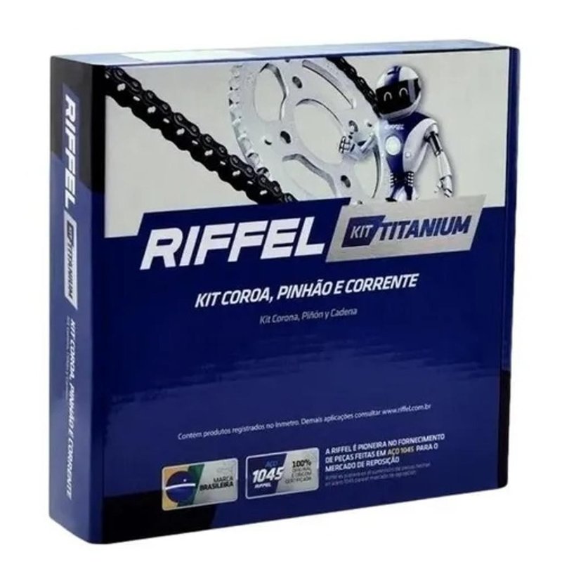 kit relacao bros 150 riffel transmissao nxr 150 aco 1045