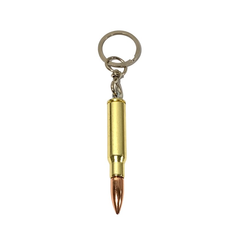 chaveiro projetil fuzil municao 7 62 dourado belica