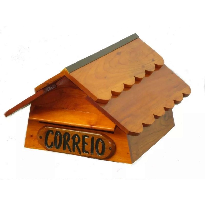 caixa de correios cartas em cedro rosa rustica artesanal
