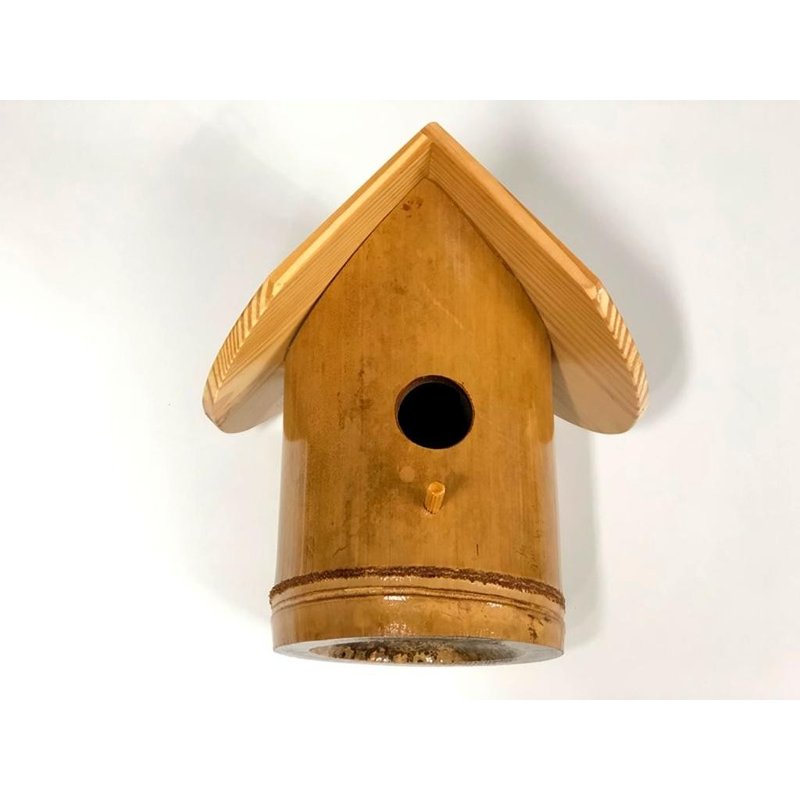 ninho casa de bambu para passaros canarios artesanato 3