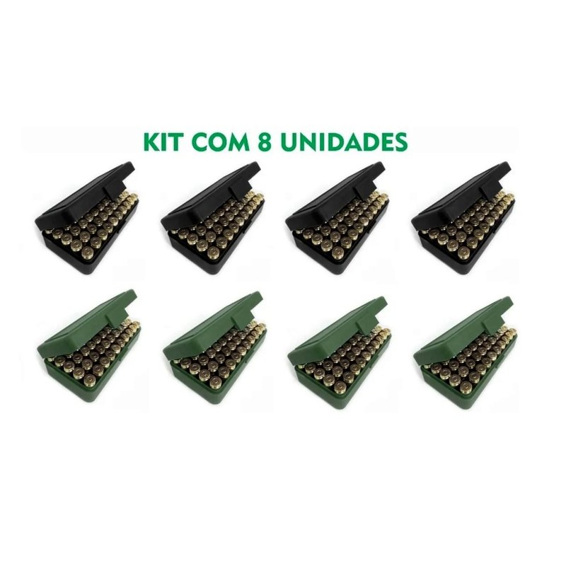 kit 8 estojos porta municao belica 40 7 65 9mm 380