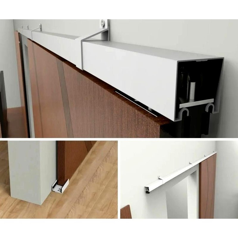 kit para porta de correr aluminio alfer branco 2