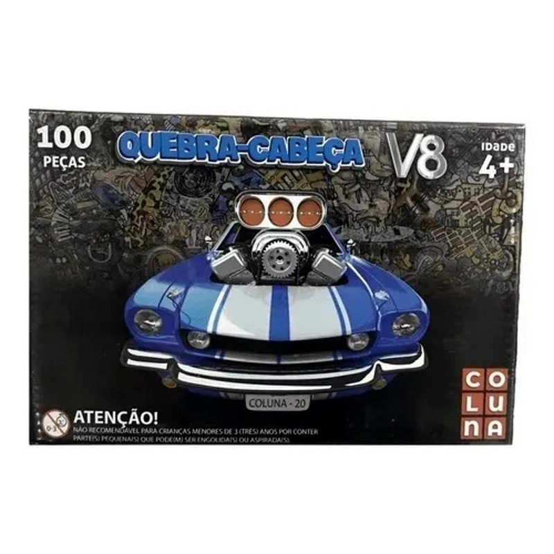 quebra cabeca carro mustang v8 100 pecas 27x36 5cm