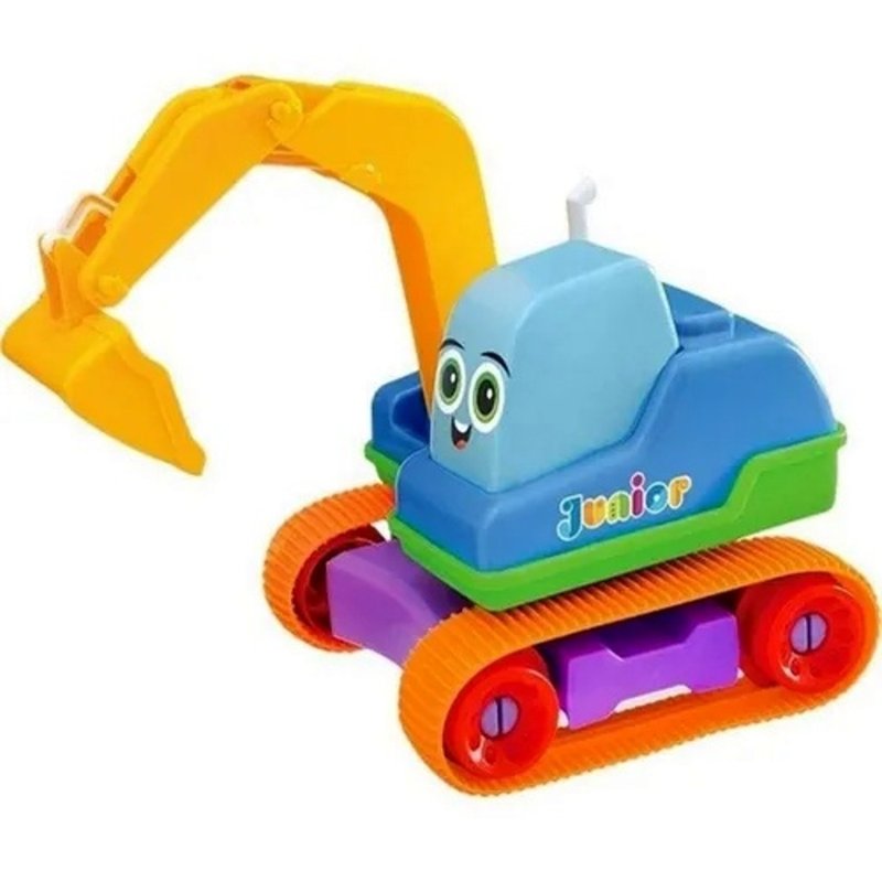 brinquedo escavadeira colorida junior machines azul usual
