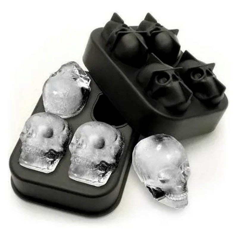 forma de silicone gelo formato caveira cranio 3d 4 caveiras 4