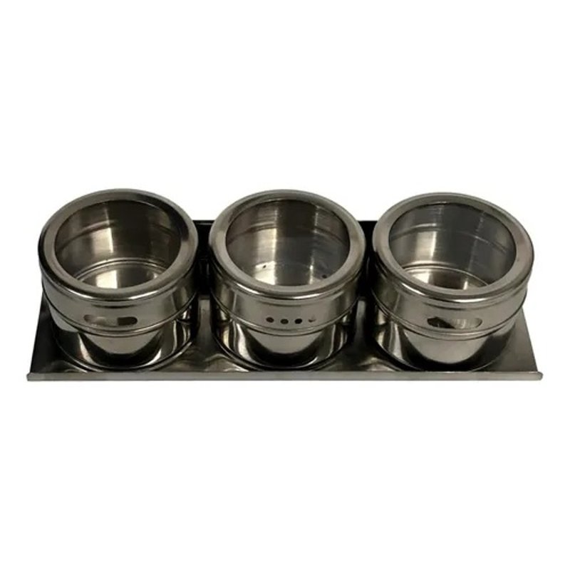 porta temperos e condimentos magnetico inox 3 potes com ima 2