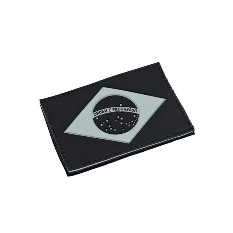 patch bandeira do brasil emborrachada preto