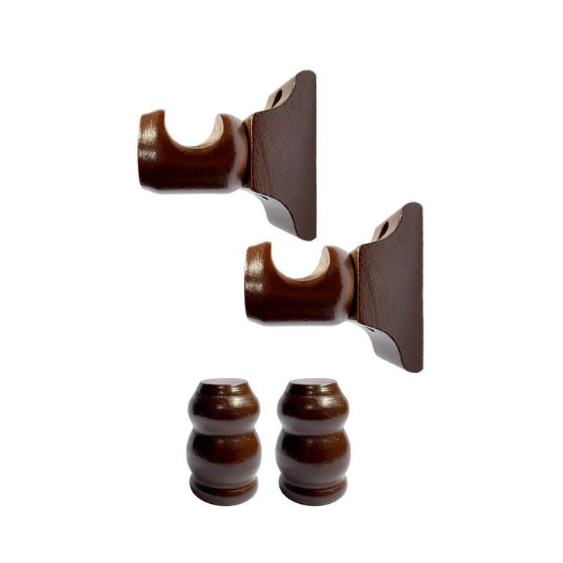 suporte varao cortina simples 19mm marrom