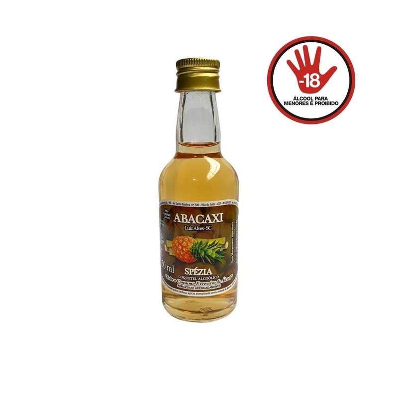 mini garrafa alcoolico spezia 50ml abacaxi