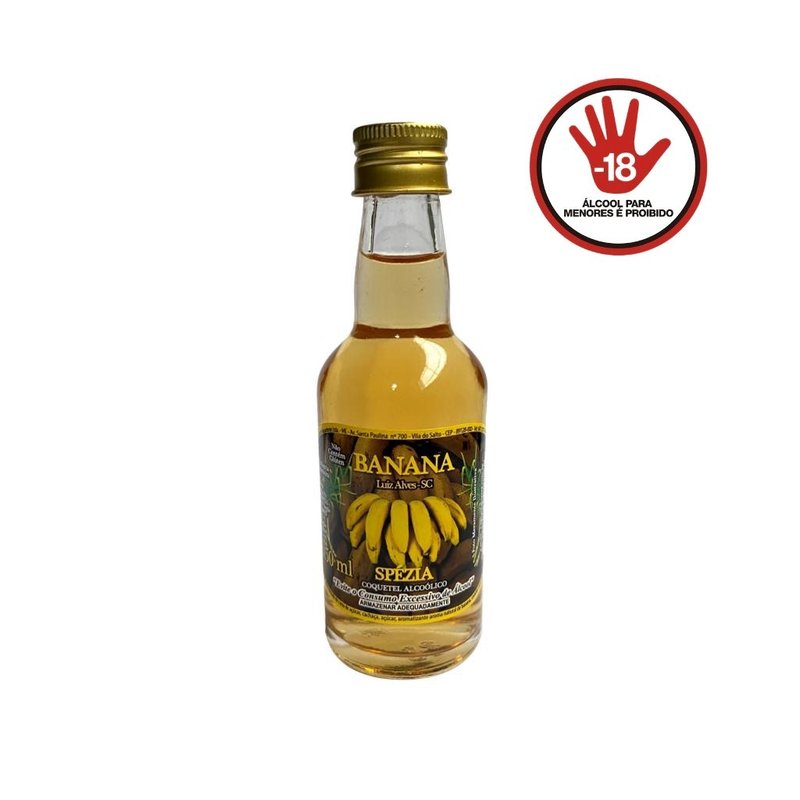 mini garrafa alcoolico spezia 50ml banana