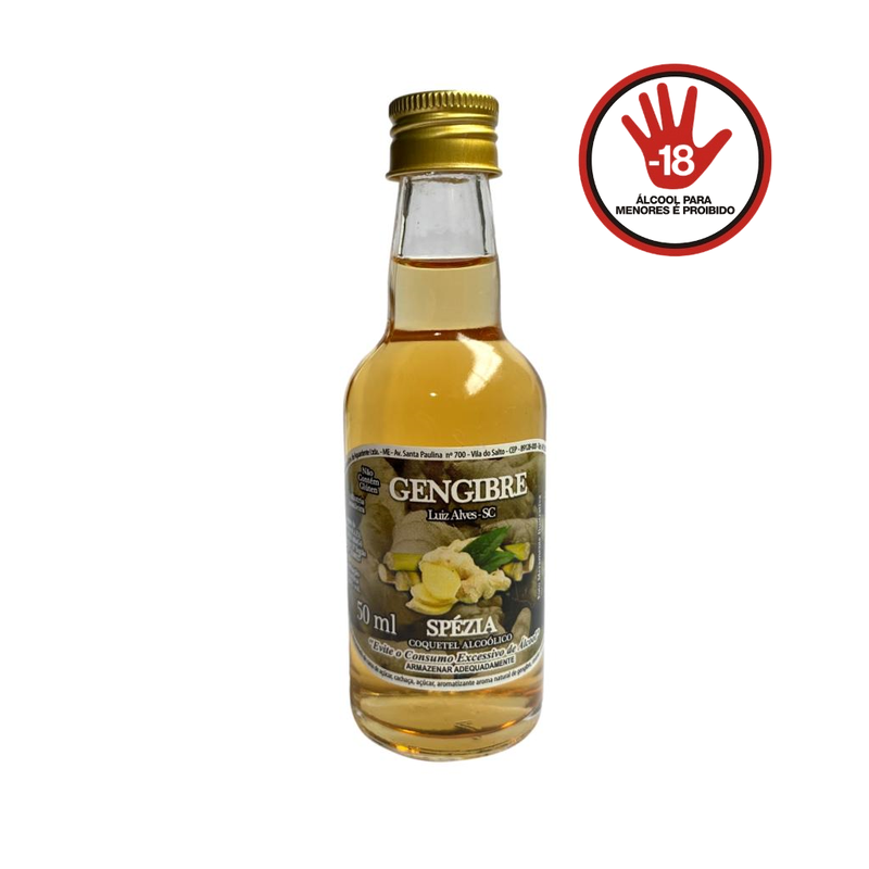 mini garrafa alcoolico spezia 50ml gengibre