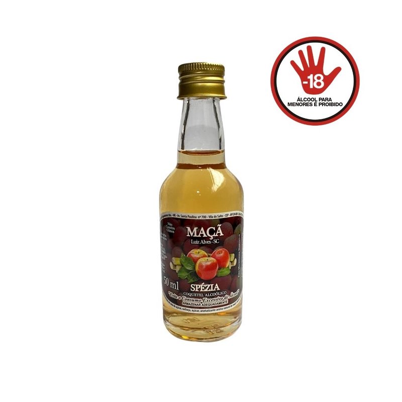 mini garrafa alcoolico spezia 50ml maca