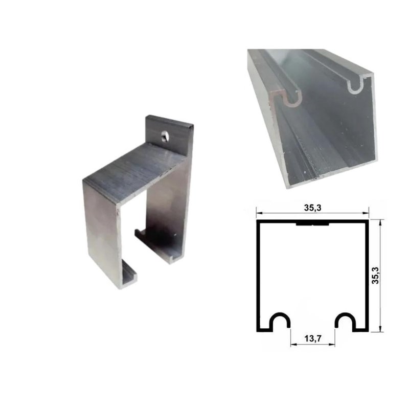 suporte parede para trilho sp 1098 natural
