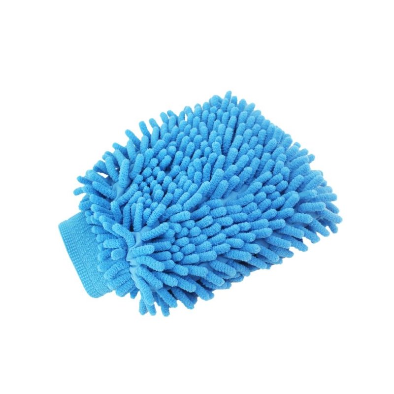 luva esfregao de microfibra azul