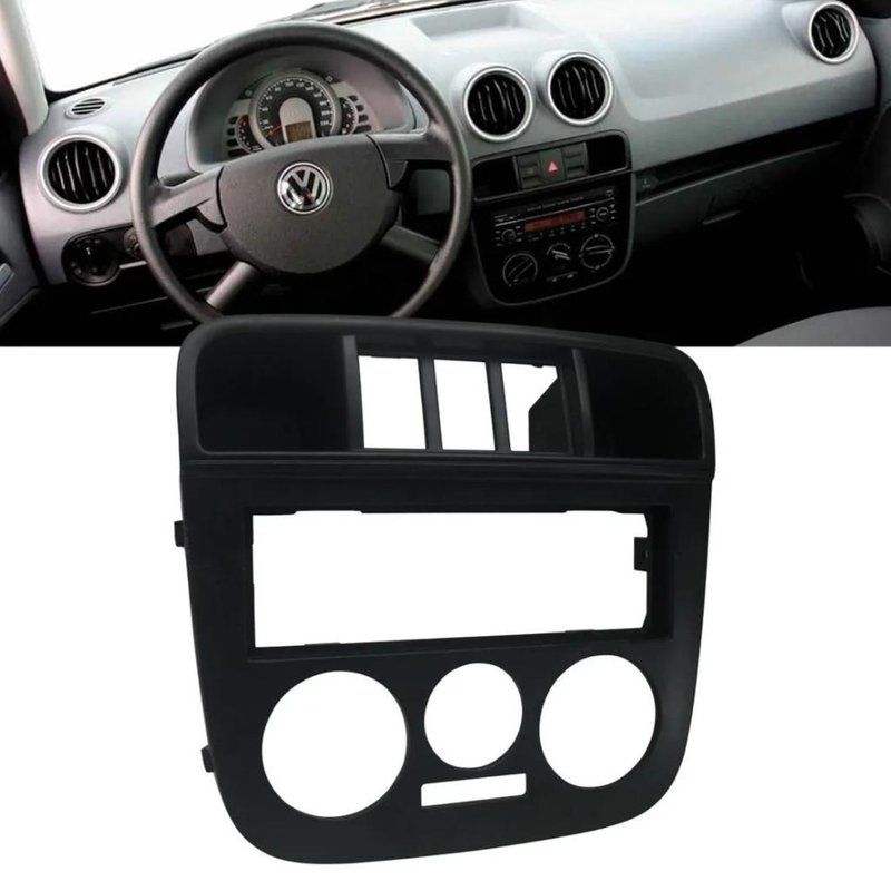 moldura painel central radio gol saveiro g4 3 botoes preto