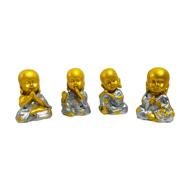 kit 4 enfeite mini buda decorativo kit 4
