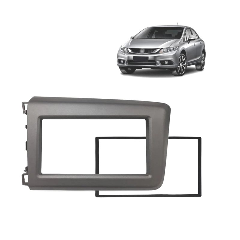 moldura painel 2 din honda civic 2012 a 2016 grafite