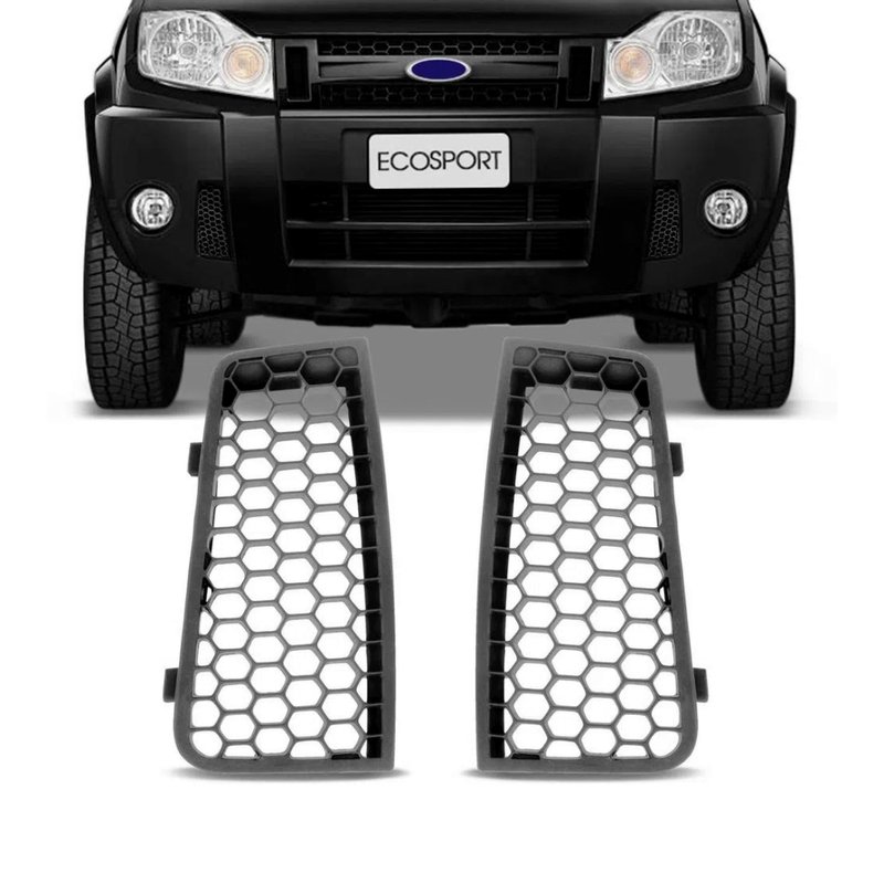 par moldura da grade parachoque ecosport grafite