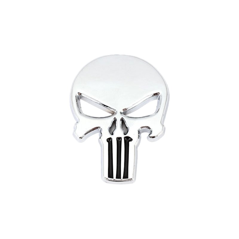 emblema metal skull caveira cromado