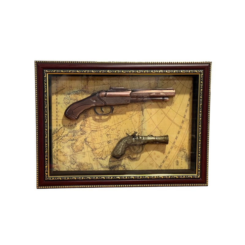quadro decorativo vintage armas antigas