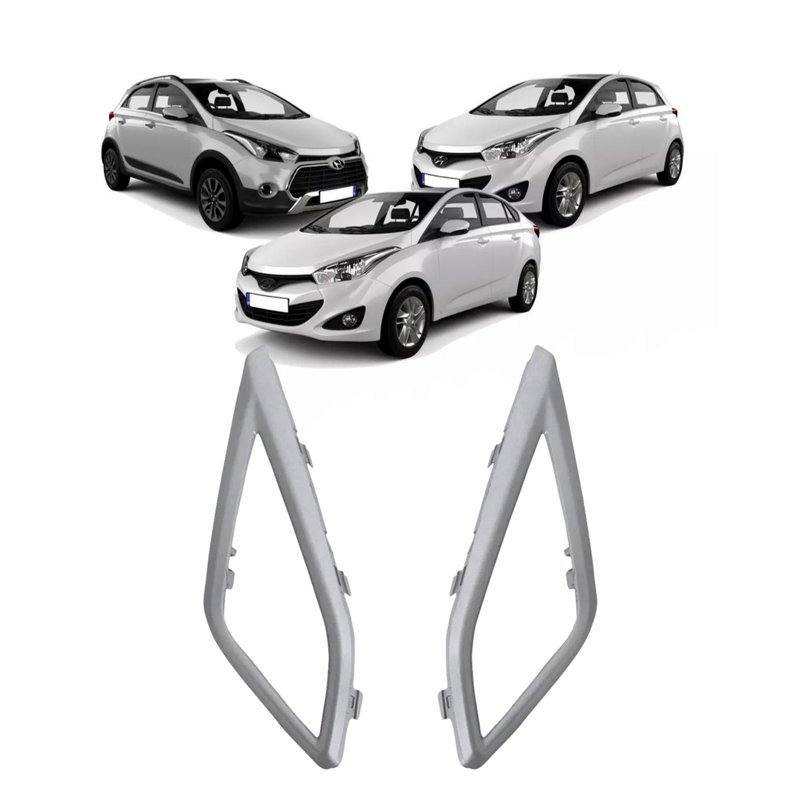 par moldura aro difusor de ar central hyundai hb20 prata