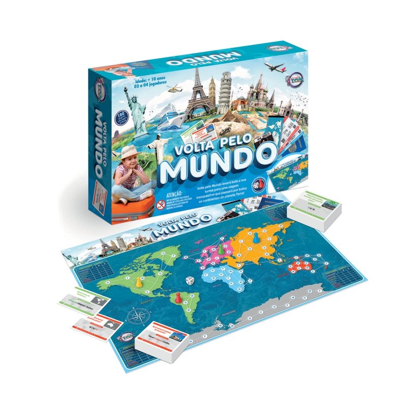 jogo tabuleiro volta ao mundo toia