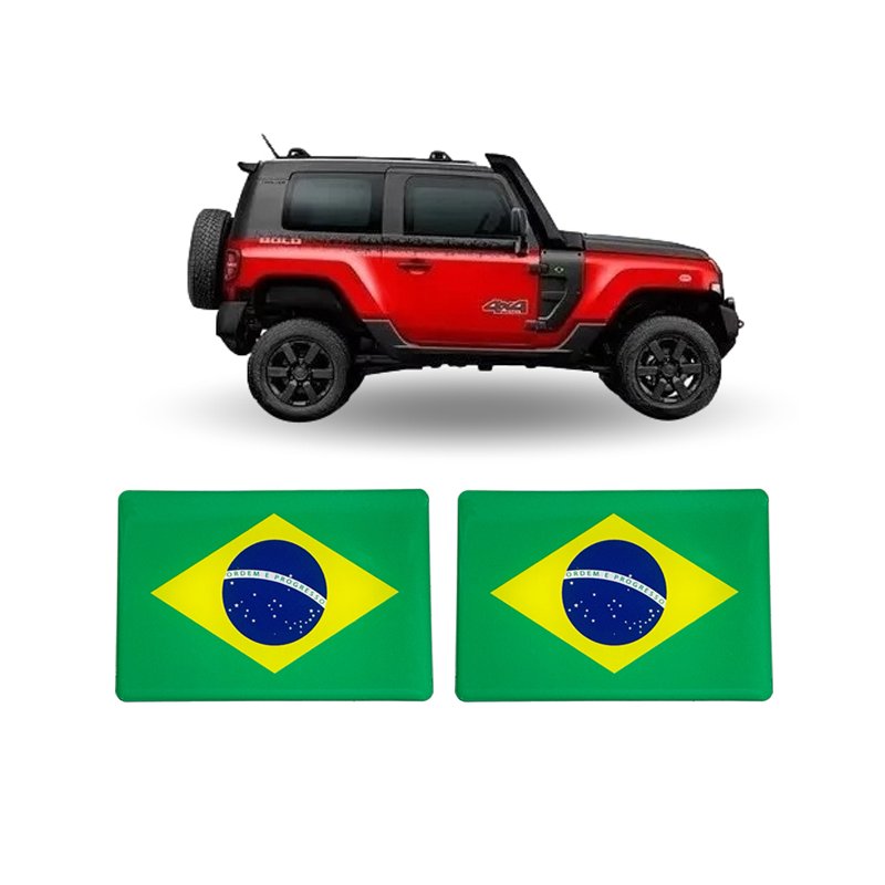 adesivo resinado bandeira brasil para troller 2un