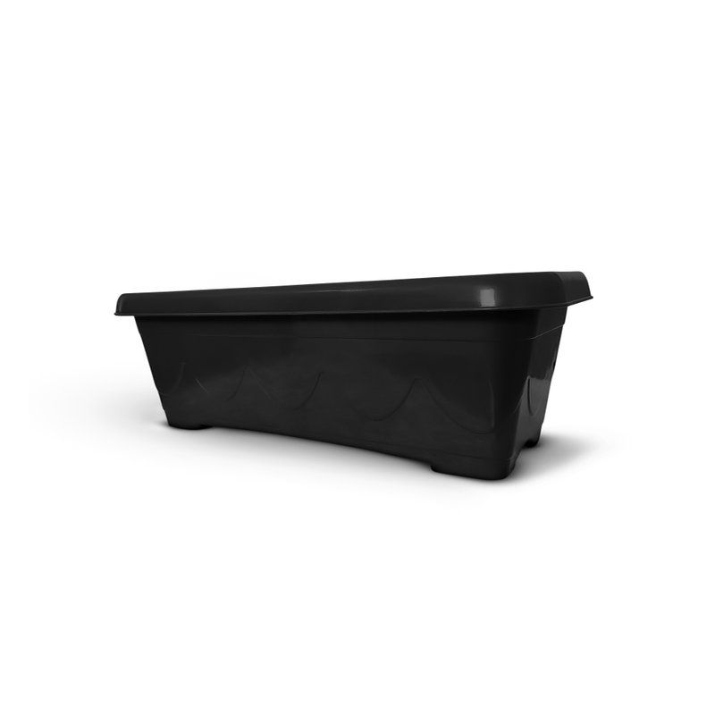 vaso floreira plastica retangular 35cm preto