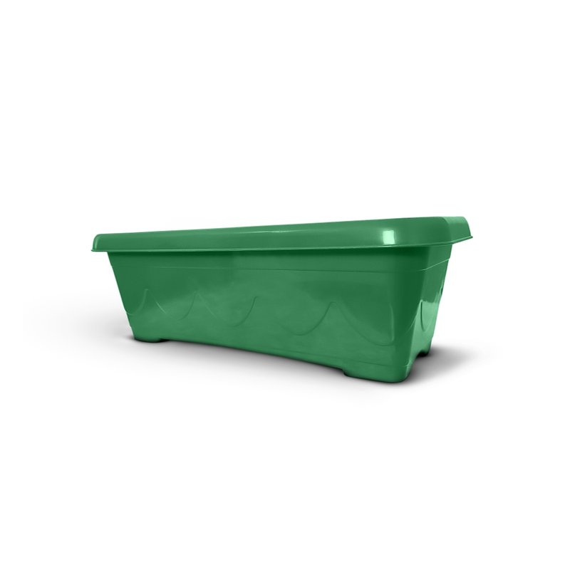 vaso floreira plastica retangular 35cm verde