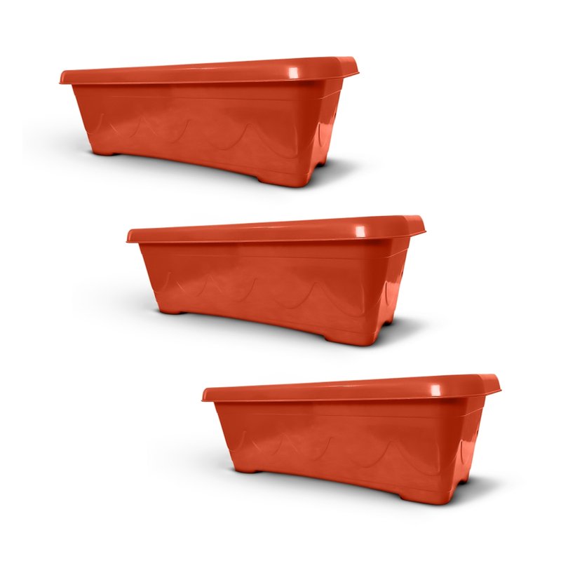 vaso floreira plastica retangular 35cm 3un ceramica