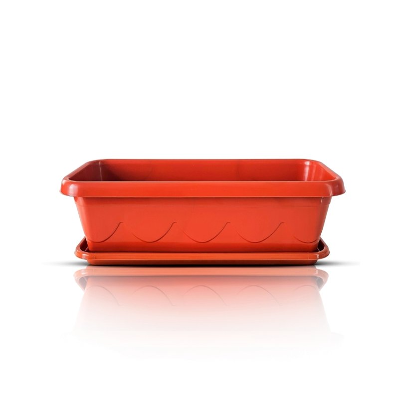 vaso floreira plastico com prato 35cm ceramica