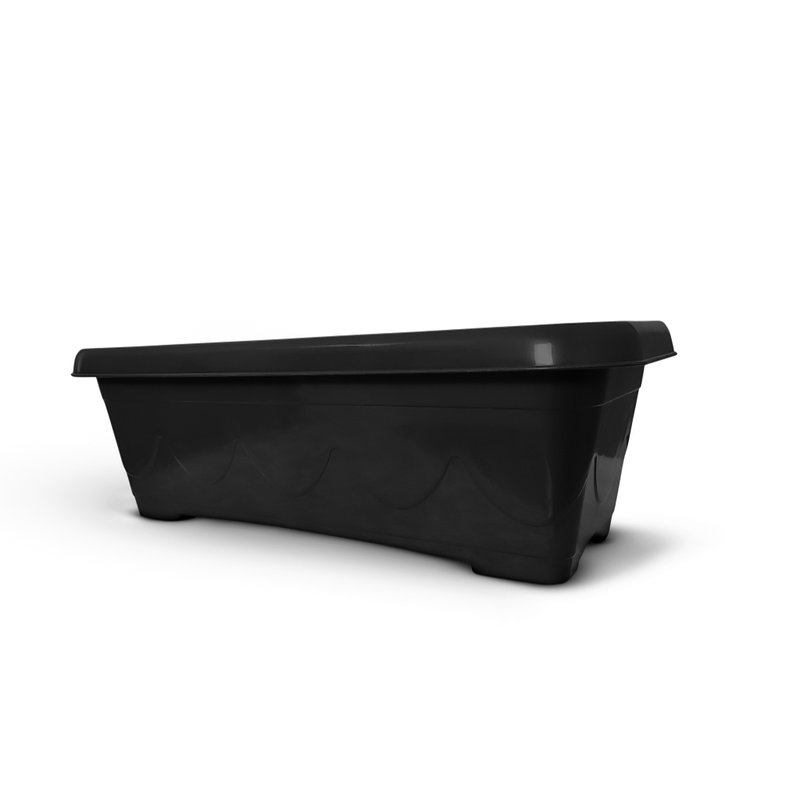 vaso floreira plastico retangular 50cm preto