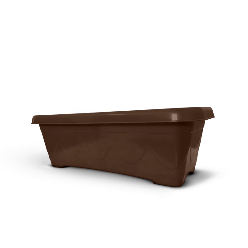 vaso floreira plastico retangular 60cm marrom