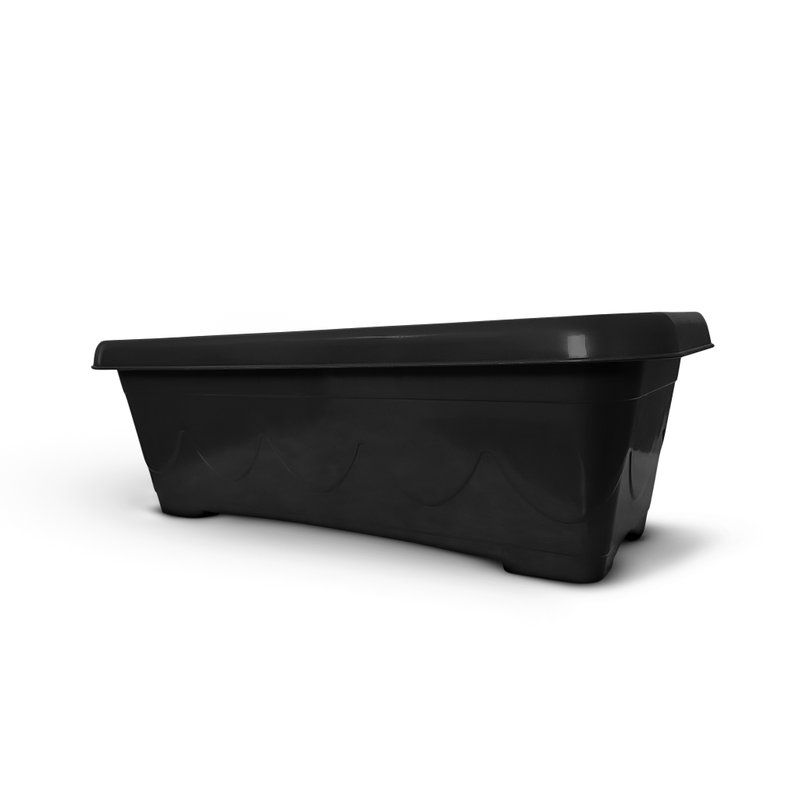 vaso floreira plastico retangular 60cm preto