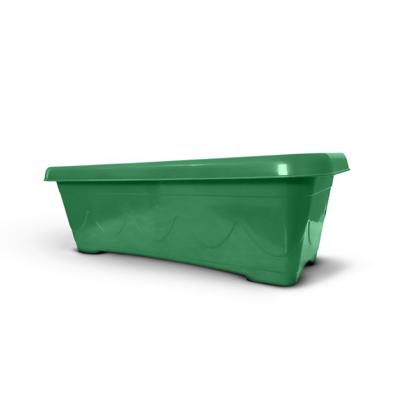 vaso floreira plastico retangular 60cm verde