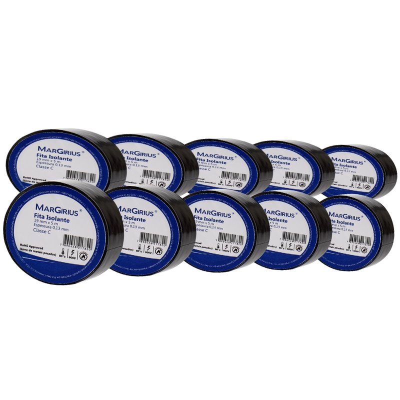 fita isolante margirius classe c kit 2