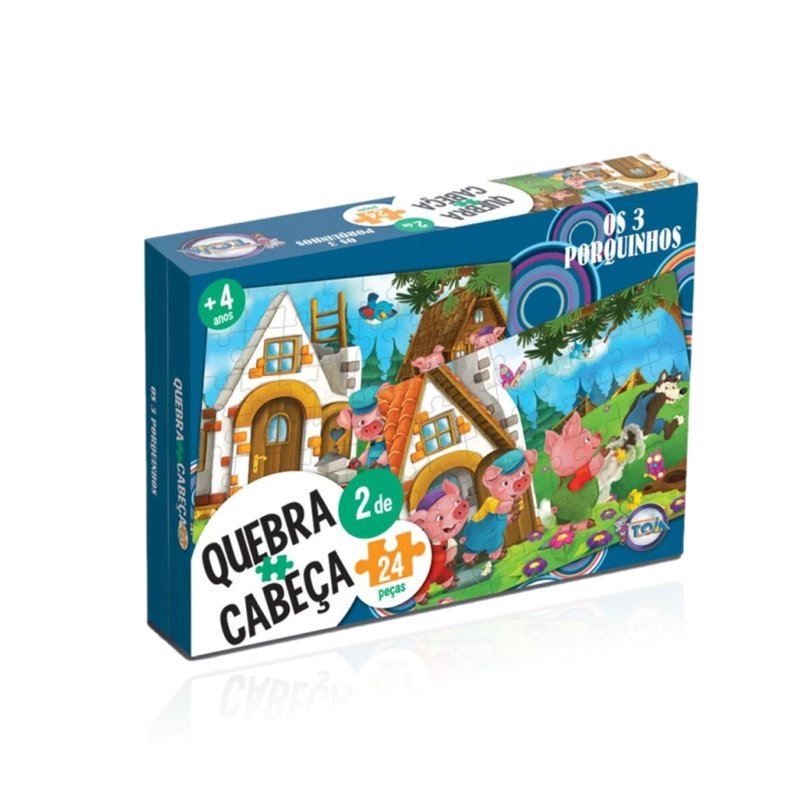 quebra cabeca os tres porquinhos 24 pecas